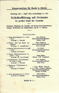 Bild:  1933.04.01.|Schlussaufführung mit Orchester