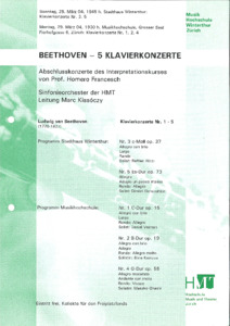 Bild:  2004.03.28./29.|Abschlusskonzert Interpretationskurs Homero Francesch - Ludwig van Beethoven - Klavierkonzerte 1-5