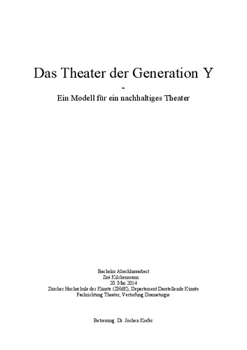 Bild:  Das Theater der Generation Y