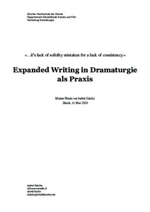 Picture: Expanded Writing in Dramaturgie als Praxis