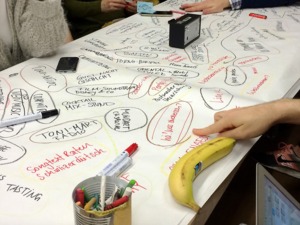 Bild:  Ideensammlung der Studenten vom Radiomodul bei Cast / Audiovisuelle Medien