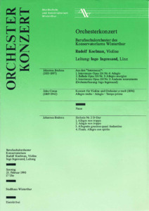 Picture: 1990.02.25.|Programm Orchesterkonzert Konservatorium Winterthur