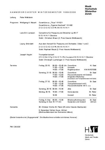 Bild:  Programm Kiwanis-Preisträgerkonzert