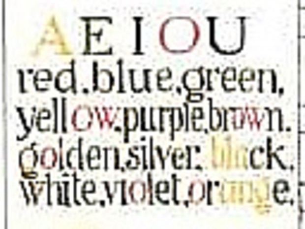 Picture: Coloured Vowels