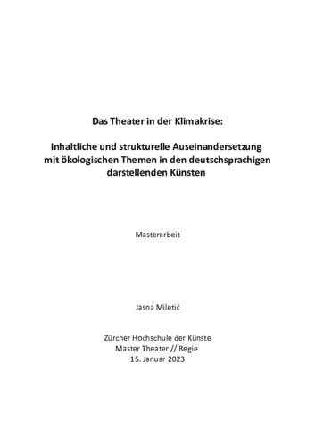 Picture: Das Theater in der Klimakrise: