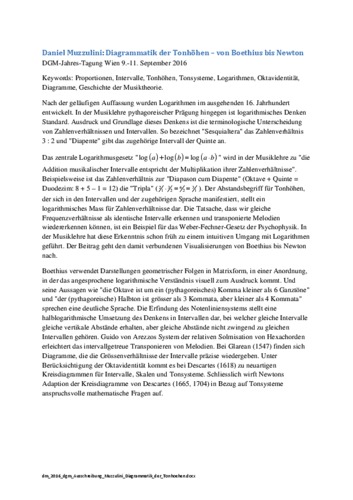 Picture: Daniel Muzzulini: Diagrammatik der Tonhöhen – von Boethius bis Newton (abstract)