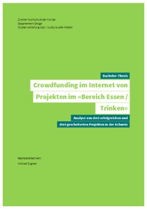 Picture: Crowdfunding im Internet von Projekten im «Bereich Essen / Trinken»