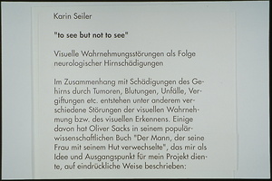 Picture: "to see but not to see" (Abschlussarbeit 1992)