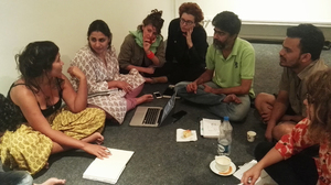 Picture: InOctober – International Network for Contemporary Public Art | Caption: Group work at Shiv Nadar University, October School Delhi 2017 | Credit: unknown