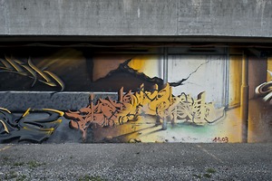 Bild:  Toni-Areal Sockelbereich mit Graffiti