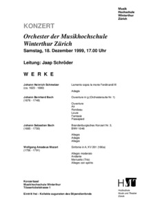 Picture: 1999.12.18.|Kammerorchester des Konservatoriums Winterthur|Jaap Schröder, Leitung
