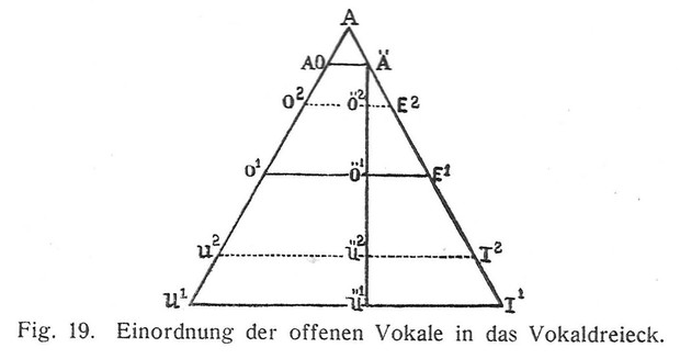 Picture: Einordnung der offenen Vokale in das Vokaldreieck