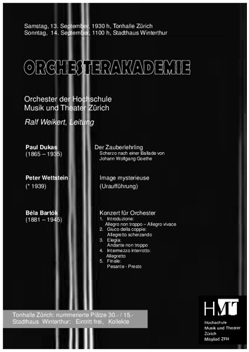 Bild:  Programm Orchesterakademie 2003