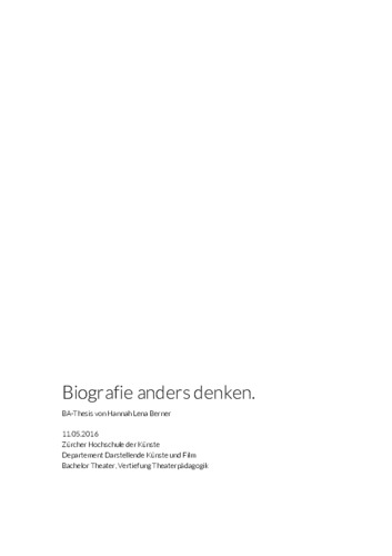 Picture: Biografie anders denken.