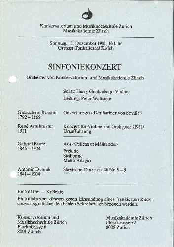 Bild:  1981.12.13.|Sinfoniekonzert